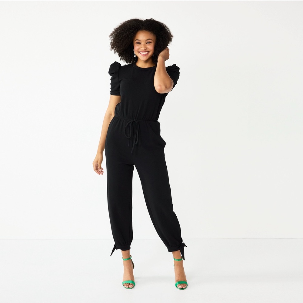 JR’s cinched ankle tie jumpsuit